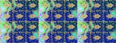 Mavi renkli ve altın elementli klasik eskiz deseni. Raster illüstrasyonu.