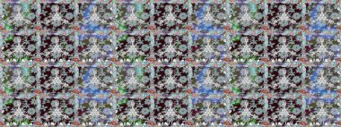 Çiçek duvar kağıdı. Gri renklerde. Kusursuz desen. Hint süsü. Renkli süs kenarı. Raster illüstrasyonu.