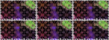 El çizimi. Güzel kumaş deseni. Raster illüstrasyonu. Çiçekler, dallar, otlar ve çiçekler.