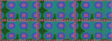 Şirin çiçek elementleri. Yeşil renkli çiçekler. Raster illüstrasyonu. Kusursuz..