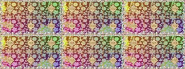 Çizgi sanatı tasarım şablonu için kusursuz sınır. Doğu tarzı element. Altın desenli çiçek dekoru. Davetiyeler, kartlar, web sayfası için Raster illüstrasyon. Tarafsız renklerde altın element.