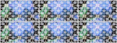 Raster suluboya çiçek deseni, narin çiçekler, mavi çiçekler, tebrik kartı şablonu. Raster Güzel kumaş deseni.