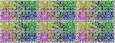 Düz Çiçek Elementleri Tasarım Raster illüstrasyonu. Gri renkli çiçekler. Renkli Bahar Temalı Kusursuz Arkaplan. Çiçeksiz desenli arka plan.