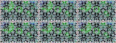 Gri renklere karalamalar çizen kusursuz çiçek deseni. Raster illüstrasyonu.