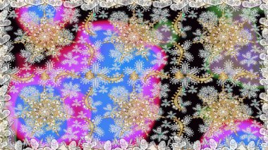 Damask pürüzsüz yineleme kalıbı. Antika altın tekrarlanabilir duvar kağıdı. Barok tarzında altın çiçekli süs. Gri renklerdeki altın element.