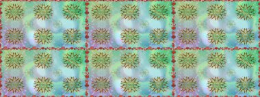 Çocuk stili. Düz Çiçek Elementleri Tasarımı. Çiçekli, kusursuz bir arkaplan. Renkli Bahar Teması Kusursuz Arkaplan.