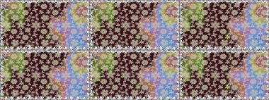 Raster illüstrasyonunda kusursuz çiçek deseni. Renkli Bahar Temalı Kusursuz Arkaplan. Düz Çiçek Elementleri Tasarımı. Güzel kumaş deseni.