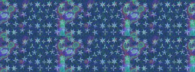 Mavi renkli çiçekler. Hediye ambalaj kağıdı, tebrik kartları, posterler ve pankart tasarımı. Raster düz çiçek çizim deseni.