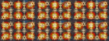 Güzel soyut kar tanesi raster tasarımı. Düz kar karalama ikonları, kar taneleri kahverengi, gri ve kırmızı renkli siluetler noel afişi, kartlar. Yeni yıl kar tanesi.