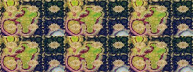 Oriental raster klasik mavi ve altın desenli. Soyut bir arkaplan çiz. Raster illüstrasyonu.