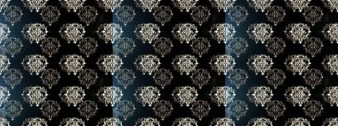 Altın karalama fantezi yapraklarından Raster soyut çiçek çelengi ve siyah, gri ve mavi renkte çiçek. El yapımı dekoratif çerçeve, albüm kapağı, tebrik kartı, klasik Art deco tarzı.