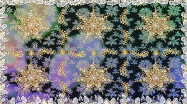 Gri renkli ve altın elementli altın desenli. Kusursuz altın desen. Raster doğulu süsü.