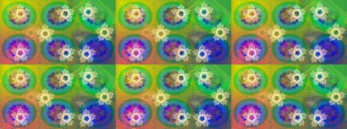 Snowflakes desen. Raster kar taneleri arka plan. Kar tanesi renkli desen. Renk arka plan üzerinde izole soyut kar taneleri ile düz tasarım. Raster illüstrasyon.