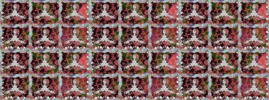 Kahverengi renkte kahverengi papatya deseni. Raster illüstrasyonu. Kahverengi renklerde.