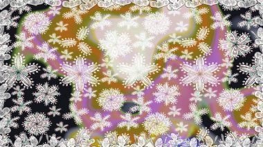 Raster illüstrasyonu. Raster illüstrasyonu. Tarafsız renklerde çiçekler. Kusursuz çiçek deseni. Asya tekstil tarzında.