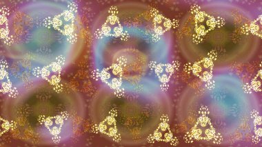 Şirin çiçekli eskiz deseni ve kahverengi renkli yapraklar, suluboya çiçek deseni, duvar kağıdı, kart veya kumaş için fayanslı. Raster illüstrasyonu.