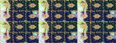 Altın şablonu çiz. Raster oryantal süs. Mavi renkler ve altın elementlerle çizim deseni.