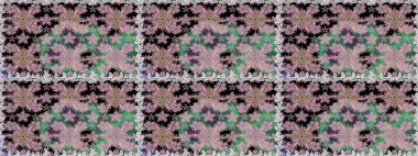 Tekstil için dikişsiz suluboya desen. Elle çizilmiş çiçek deseni (fayans). Sevimli çiçekler, desenli, nötr renklerle renksiz desen.