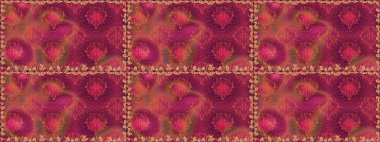 Kusursuz Renksiz Bahar Temalı Kusursuz Arkaplan. Sevimli çiçek raster deseni. Düz Çiçek Elementleri Tasarımı. Kırmızı renkte çiçekler.