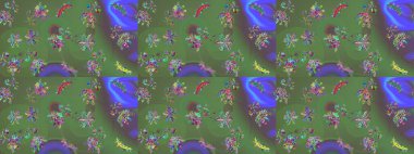 Yeşil, mor ve gri renkler üzerine şirin soyut kar taneleri raster tasarımı. Düz kar karalama ikonları, yılbaşı afişi için kar taneleri silueti, kartlar. Yeni yıl kar tanesi.