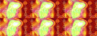 Kırmızı, turuncu ve sarı renklerde kar tanesi süsü. Kar tanesi süsü Raster illüstrasyonu. Güzel süs eşyası. Kar taneleri izole edildi.