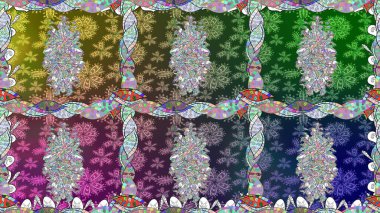 Tekstil, tebrik kartı, boyama kitabı, telefon kılıfı baskısı için kullanılabilir. Etnik Mandala süsü. Raster Henna dövme stili. Hint çiçekli desenli şal desenli..