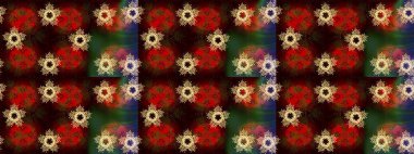 Snowflakes desen. Raster kar taneleri arka plan. Kar tanesi renkli desen. Renk arka plan üzerinde izole soyut kar taneleri ile düz tasarım. Raster illüstrasyon.