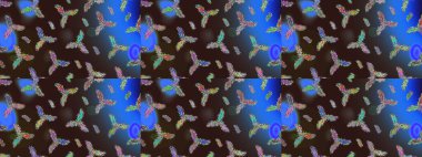 Yeni yıl kar tanesi. Düz kar karalama ikonları, kar taneleri silueti kahverengi, mavi ve gri renkte yılbaşı afişi, kartlar. Güzel soyut kar taneleri raster tasarımı..