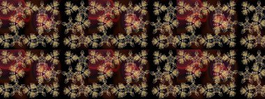 Suluboya tarzında siyah renklerde. Küçük çiçekli yay deseni çiz. Raster illüstrasyonu.