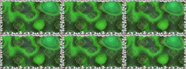 Çiçekli karalama şeklinde Raster çiçek deseni. Yumuşak, yeşil renkli bahar çiçekleri. Raster illüstrasyonu.