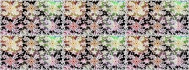 Renkli Yaz Temalı Kusursuz Arkaplan. Tarafsız renklerde çiçekler. Düz Çiçek Elementleri Tasarımı. Raster illüstrasyonunda kusursuz çiçek deseni.