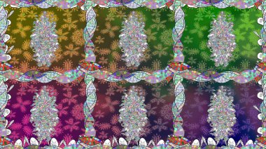 Çiçeksiz desenli nakış işlemeli gelincikler ve vadideki zambaklar. Tekstil tasarımı için yeşil renkli geleneksel halk çiçekleri buketi.