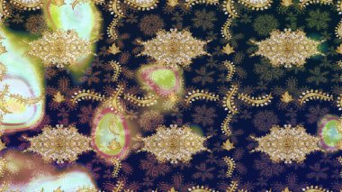 Kına dövmeli süs çiçekleri, altın çıkartmalar, mehndi ve yoga tasarımı, kartlar ve parmak izleri. Raster Golden Mehndi eskiz kalıbı. Mavi renkte desen.