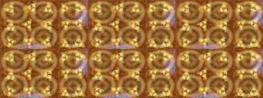 Kahverengi, bej ve sarı renkli kristal kar tanesi. Raster illüstrasyonu.