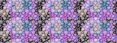 Renkli Bahar Teması eskiz kalıbı. Raster illüstrasyonu. Düz Çiçek Elementleri Tasarımı. Şirin çiçek elementleri. Çizim deseni Modaya uygun kumaş deseni.