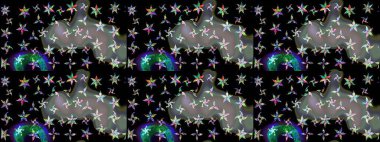 Raster çiçek desenleri çiziyor. Vadinin çiçekleri siyah renklerde.