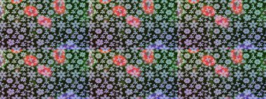 Gri renklerde. Gri renkli gri papatya deseni. Raster illüstrasyonu.