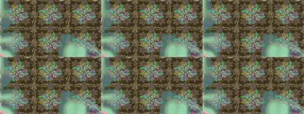 Kusursuz çiçek deseni. Kahverengi renkli çiçekler. Raster illüstrasyonu. Raster illüstrasyonu. Asya tekstil tarzında.