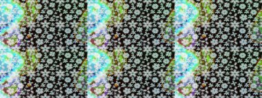 Raster düz çiçek çizim deseni. Hediye ambalaj kağıdı, tebrik kartları, posterler ve pankart tasarımı. Siyah renkte çiçekler.