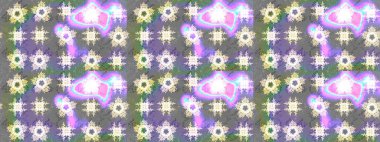 Çiçek desenli çizim. Güzel kumaş deseni. Raster illüstrasyonu. Düz Çiçek Elementleri Tasarımı. Asya tekstil tarzında. Renkli Bahar Teması çizim şablonu.