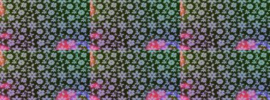 Renkli Bahar Teması eskiz kalıbı. Raster güzel kumaş deseni çiziyor. Düz Çiçek Elementleri Tasarımı. Çiçek deseni.