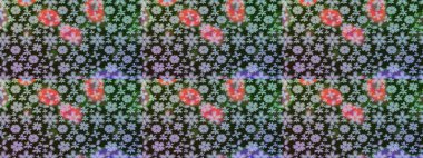 Gri renklerde. Gri renkli gri papatya deseni. Raster illüstrasyonu.