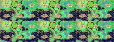 Yeşil renkte altın. Raster illüstrasyonu. Ortaçağ çiçek desenini çiz. Doğum günü kartı, davetiye ya da afiş için iyidir. Dekoratif simetri arabesk.