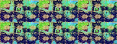 Mavi renkli ve altın elementli klasik eskiz deseni. Raster illüstrasyonu.