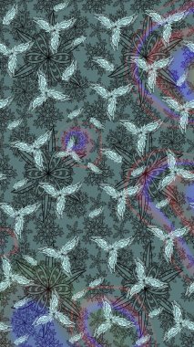 Tarafsız el çizimi desen. Karalama çiçekleri çizim kalıbı. Sanat, inspineutral stil çiçekler ve arka plan bırakır. Raster deseni.