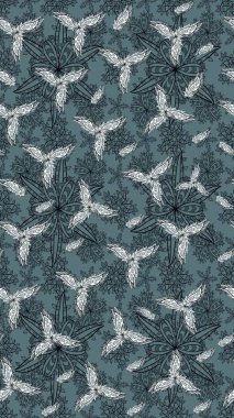 Renkli grunge, koloni çiçekleri ile soyut bir arka plan oluşturur. Parmak izi, kumaş, duvar kâğıdı, tekstil için raster dokusu. Nakış desenli çiçek deseni..