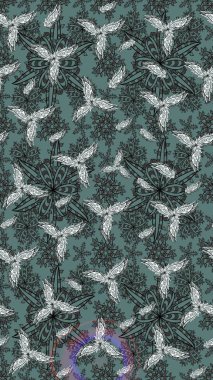 Yapraklı çizim şekli. Tekstil için figür. Poster ya da kapak için arka plan. Davetiye ve kartpostal tasarımı için dekoratif çiçek unsurları. Sevimli zarif çiçekler Raster illüstrasyonu.