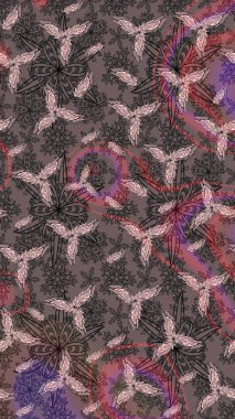 Küçük çiçekteki sevimli çiçek deseni. Kahverengi renkte çiçekler.