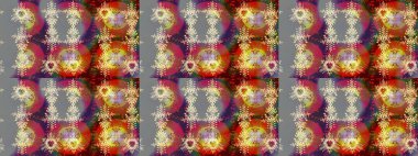 Renkler. Kar tanelerinin soyut arkaplanlı Noel şablonu. Noel ve yeni yıl moda baskıları için tatil tasarımı. Raster illüstrasyonu.