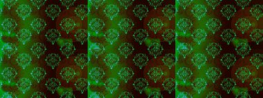 Şirin çiçek elementleri. Yeşil, kahverengi ve siyah renkli çiçekler. Raster illüstrasyonu. Kusursuz..